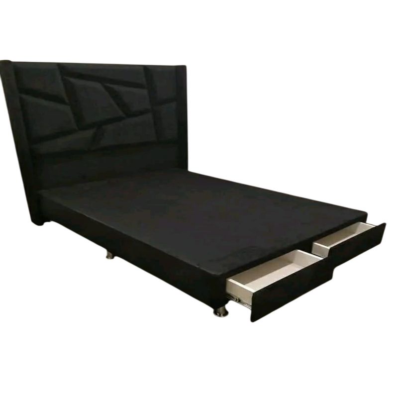 Dormitorio Spider 2 plazas con cajones delanteros - Negro